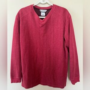 Columbia Sportswear Company‎ sweater long sleeve mens L ribbed V-neck casual red